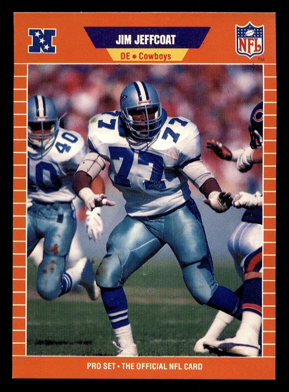 1989 Pro Set Jim Jeffcoat #90 Football Card Dallas Cowboys Vintage